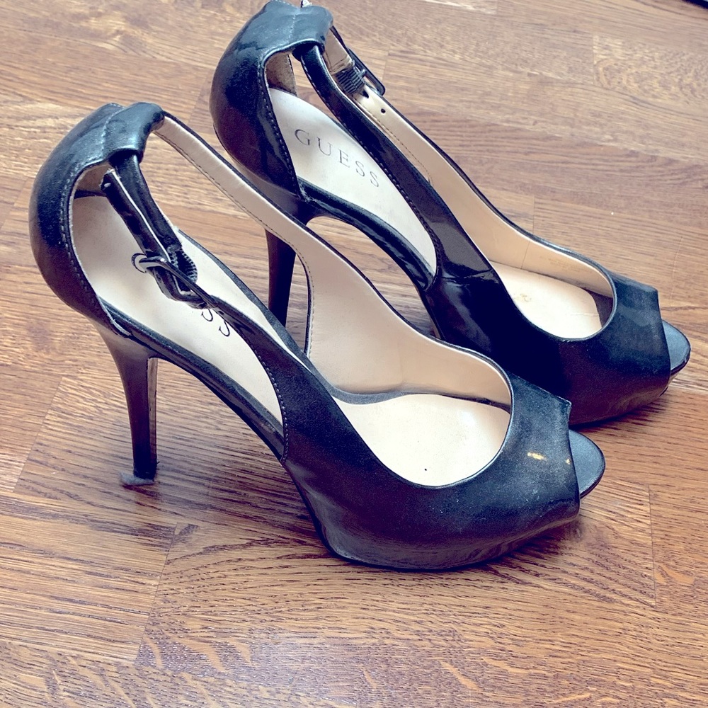 Guess patent grey high heels